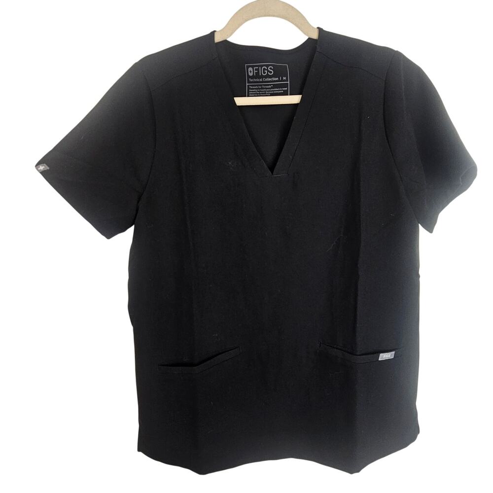 Figs Womens Casma Scrub Top Size M Hospital Nurse Doctor Stretch Pockets Uniform